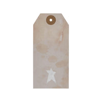 Primitive Star Tea Stained Paper Tag Creme 4.75x2.25 w/ Twine Set of 50 - The Fox Decor