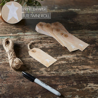 Primitive Star Tea Stained Paper Tag Creme 3.75x1.75 w/ Twine Set of 50 - The Fox Decor