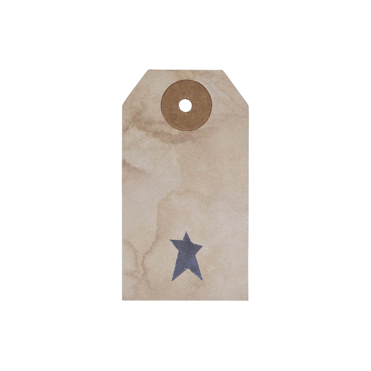 Primitive Star Tea Stained Paper Tag Navy 2.75x1.5 w/ Twine Set of 50 - The Fox Decor