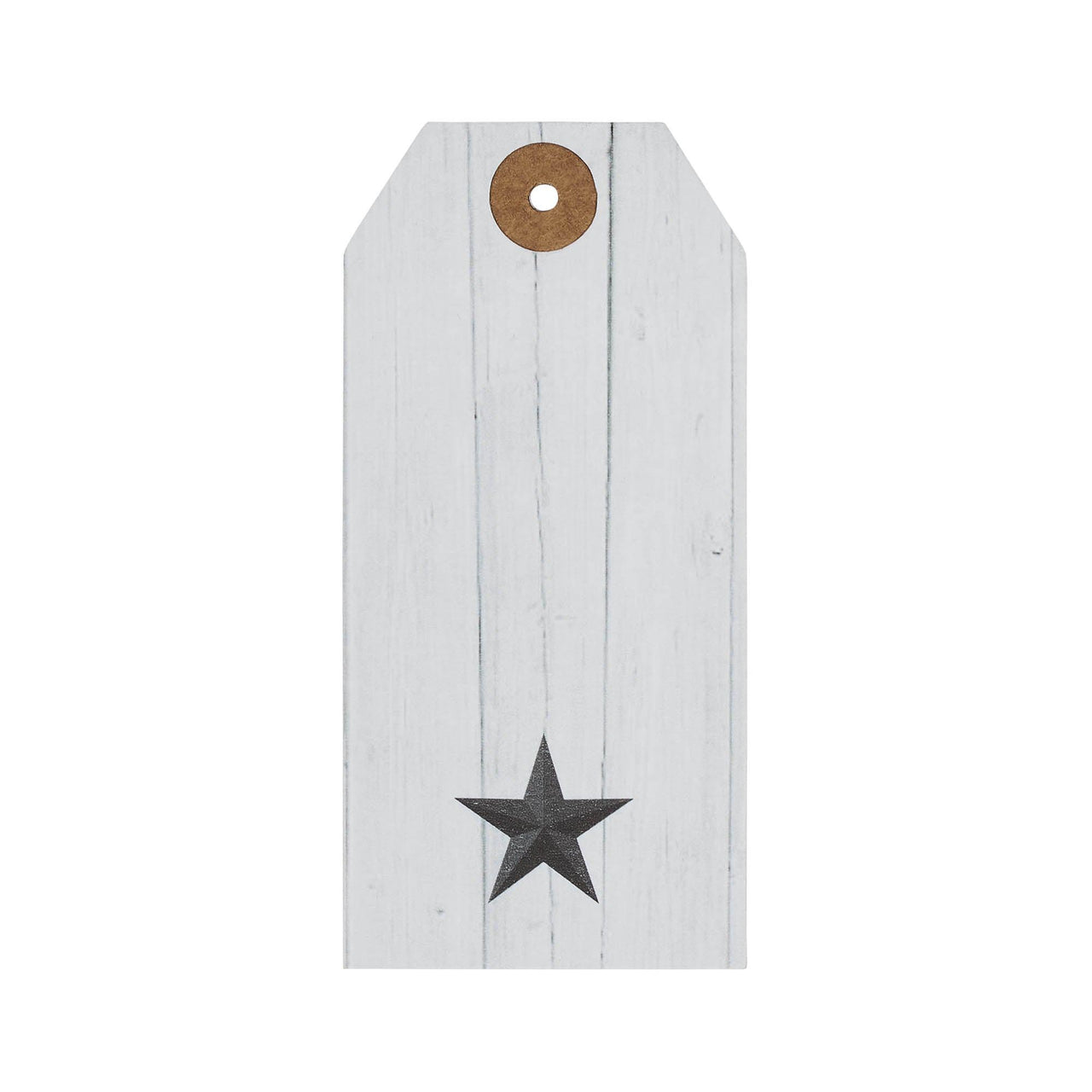 Faceted Barn Star Barnwood Paper Tag Charcoal 4.75x2.25 w/ Twine Set of 50 - The Fox Decor