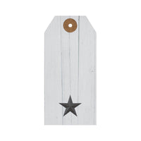 Faceted Barn Star Barnwood Paper Tag Charcoal 4.75x2.25 w/ Twine Set of 50 - The Fox Decor