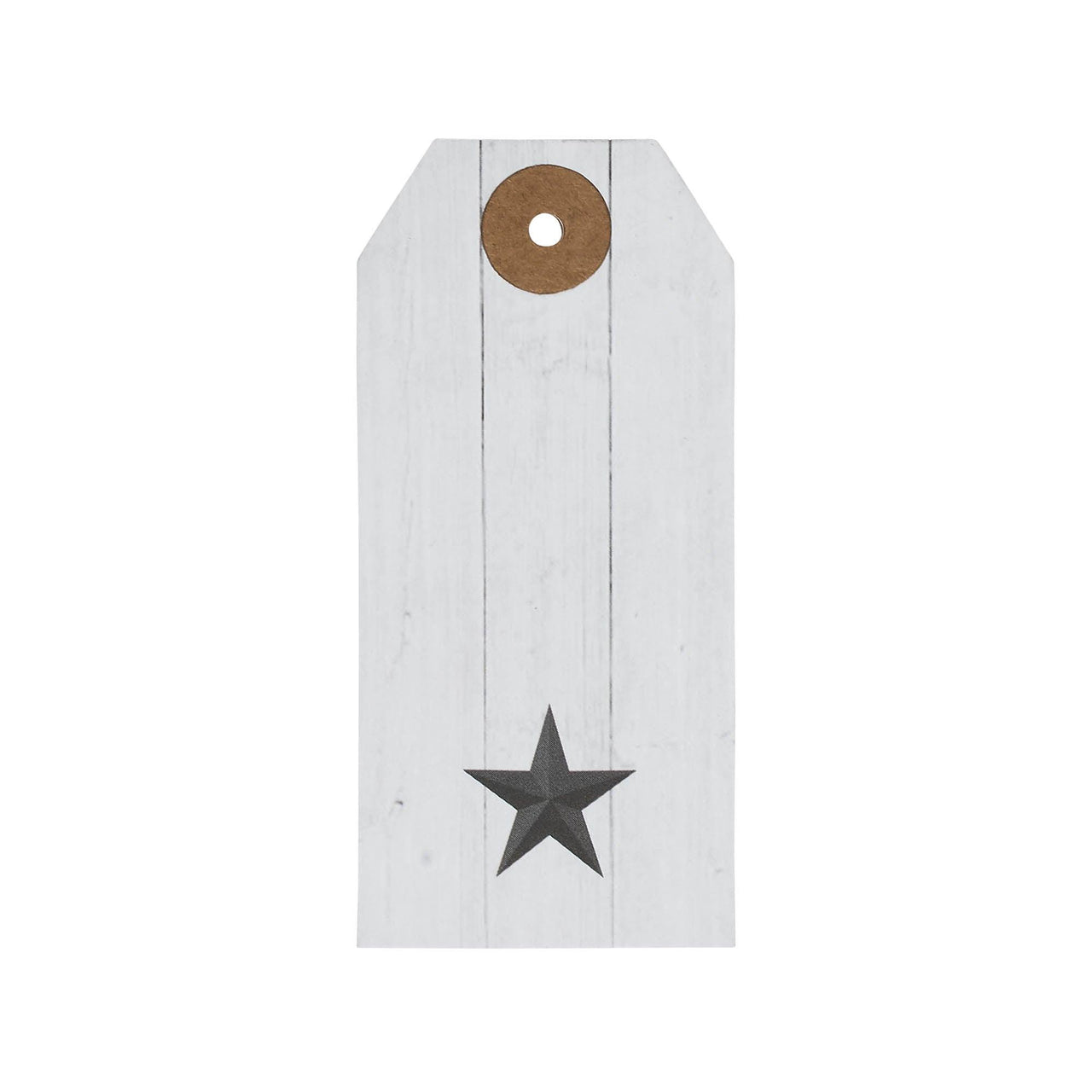 Faceted Barn Star Barnwood Paper Tag Charcoal 3.75x1.75 w/ Twine Set of 50 - The Fox Decor