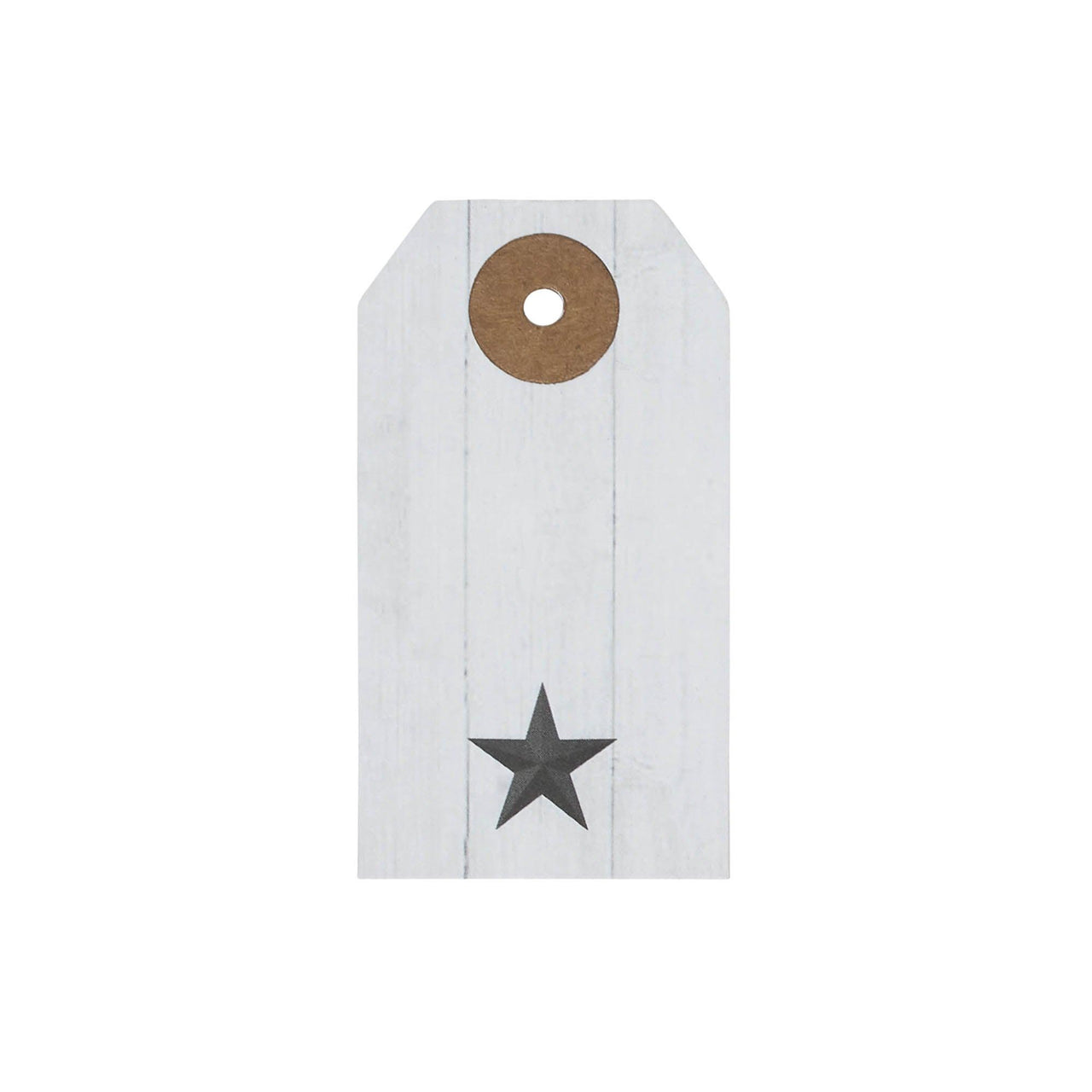 Faceted Barn Star Barnwood Paper Tag Charcoal 2.75x1.5 w/ Twine Set of 50 - The Fox Decor