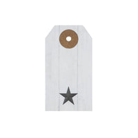 Thumbnail for Faceted Barn Star Barnwood Paper Tag Charcoal 2.75x1.5 w/ Twine Set of 50 - The Fox Decor
