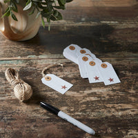 Thumbnail for Faceted Barn Star Barnwood Paper Tag Barn Red 2.75x1.5 w/ Twine Set of 50 - The Fox Decor