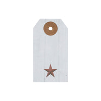 Thumbnail for Faceted Barn Star Barnwood Paper Tag Barn Red 2.75x1.5 w/ Twine Set of 50 - The Fox Decor
