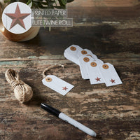 Thumbnail for Faceted Barn Star Barnwood Paper Tag Barn Red 2.75x1.5 w/ Twine Set of 50 - The Fox Decor