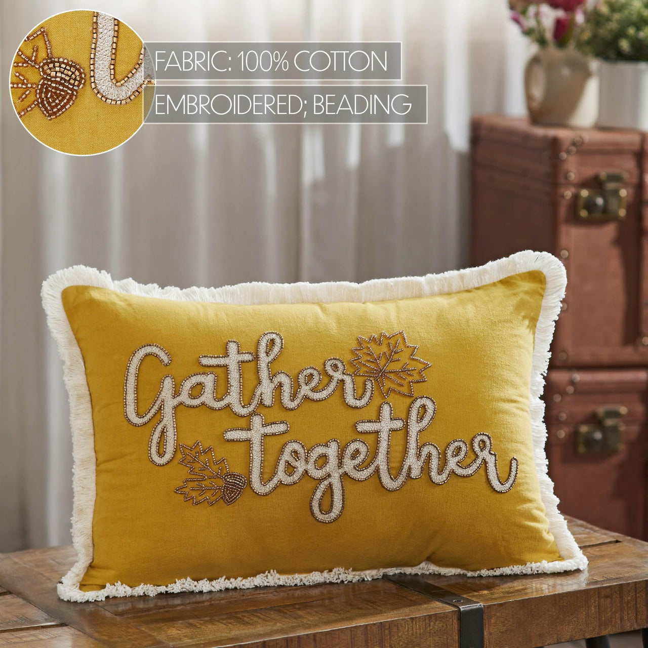 Gather Together Fall Leaves Pillow 14x20 - The Fox Decor