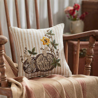 Autumn Pumpkin Patch Stripes Pillow 12x12 - The Fox Decor