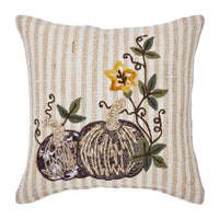 Autumn Pumpkin Patch Stripes Pillow 12x12 - The Fox Decor