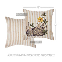 Autumn Pumpkin Patch Stripes Pillow 12x12 - The Fox Decor