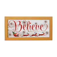 Believe Santa Sleigh Framed Wall Hanging Sign 6x12 VHC Brands - The Fox Decor