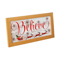 Believe Santa Sleigh Framed Wall Hanging Sign 6x12 VHC Brands - The Fox Decor