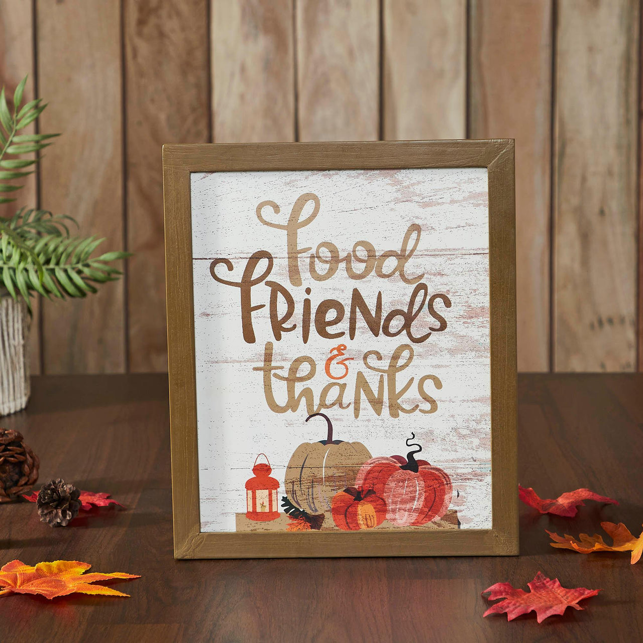 Food Friends & Thanks Wall Sign 12x10 - The Fox Decor