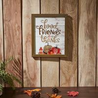 Food Friends & Thanks Wall Sign 12x10 - The Fox Decor
