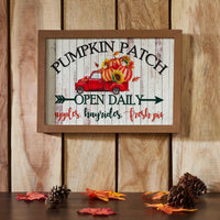 Shiplap Pumpkin Patch Red Truck Wall Sign 10x14 - The Fox Decor