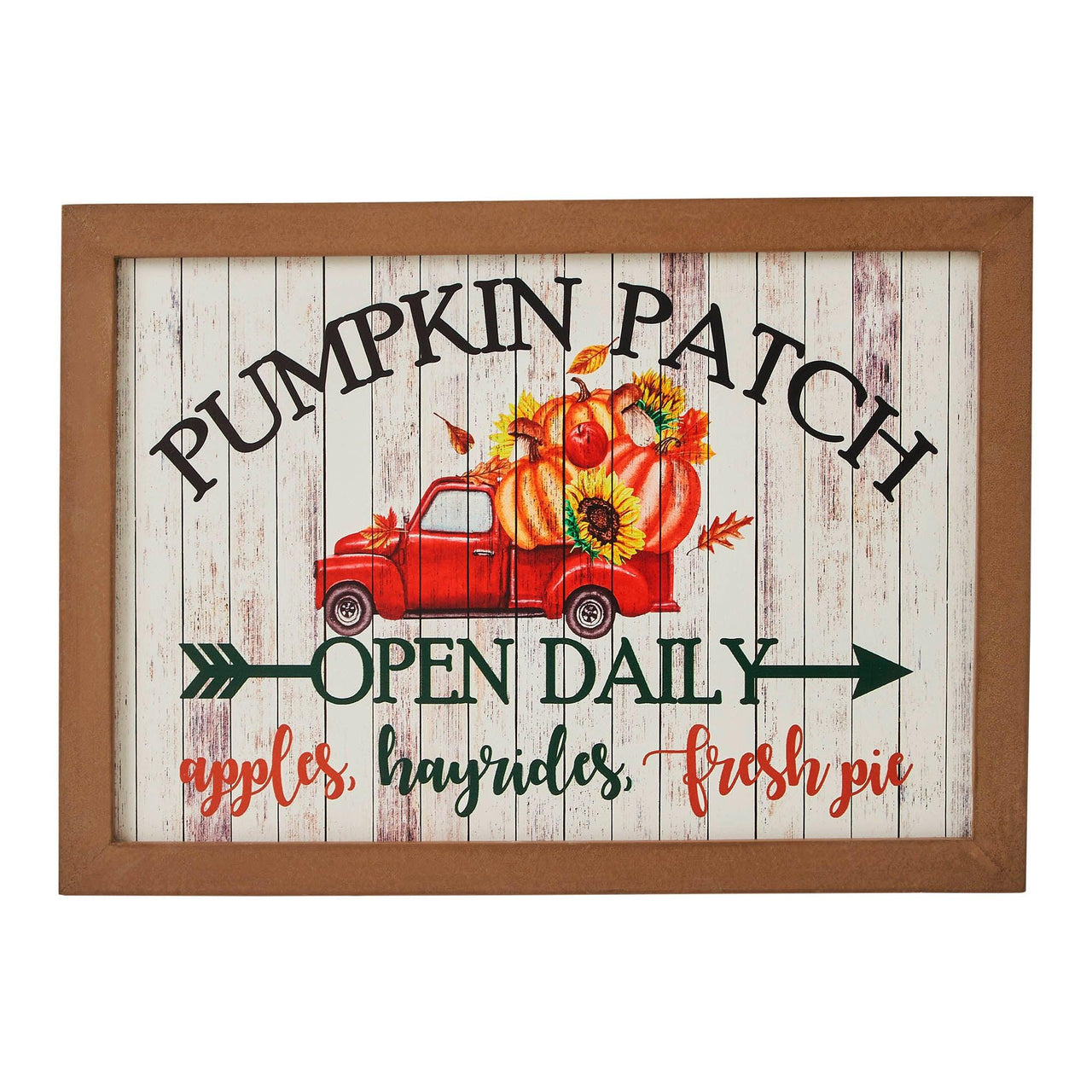 Shiplap Pumpkin Patch Red Truck Wall Sign 10x14 - The Fox Decor