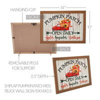 Shiplap Pumpkin Patch Red Truck Wall Sign 10x14 - The Fox Decor
