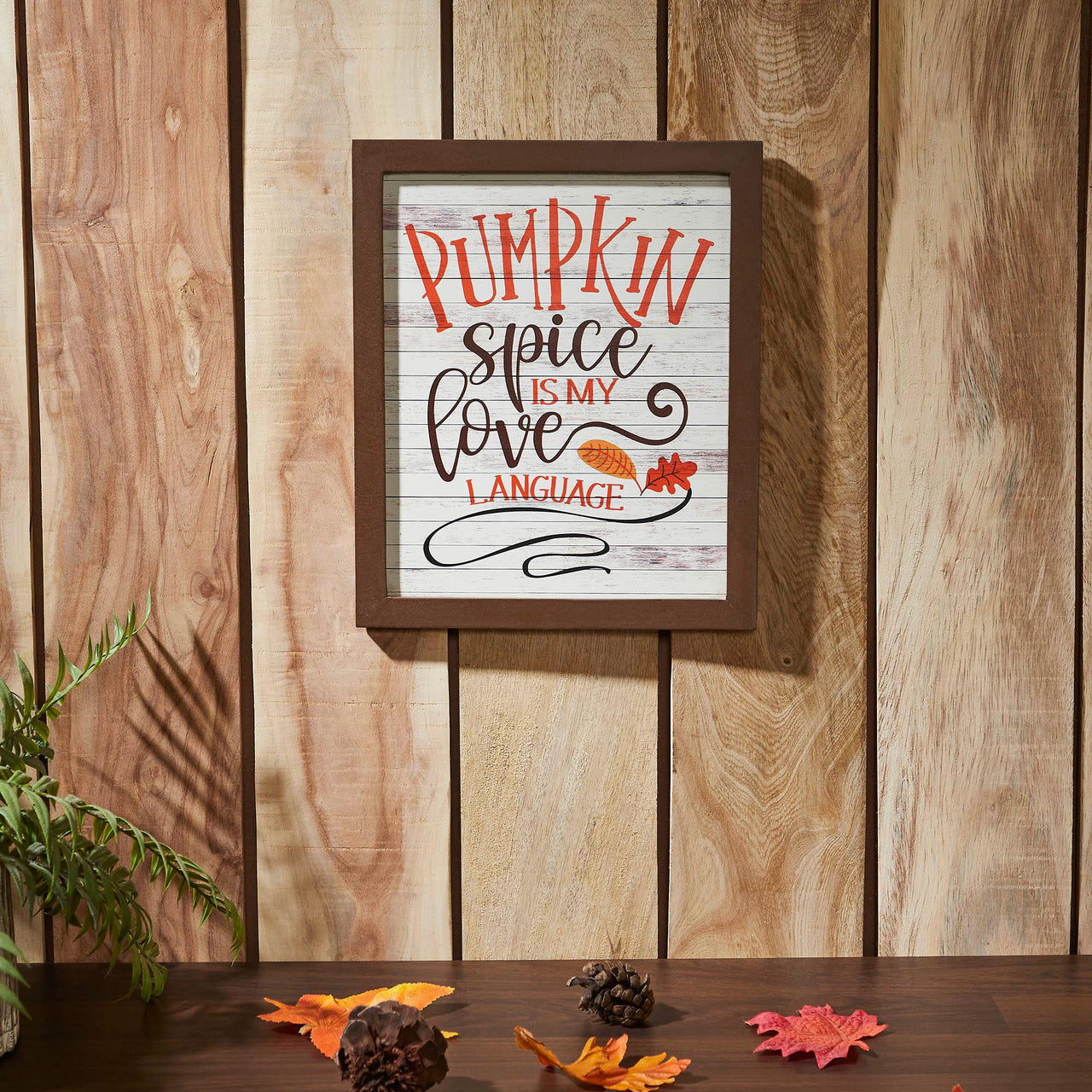 Shiplap Pumpkin Spice Is My Language Wall Sign 12x10 - The Fox Decor