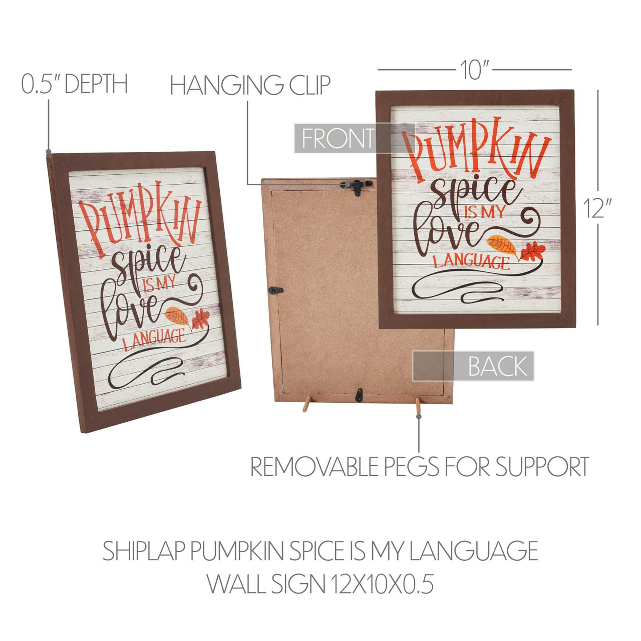 Shiplap Pumpkin Spice Is My Language Wall Sign 12x10 - The Fox Decor
