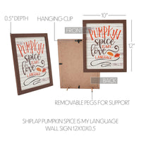 Shiplap Pumpkin Spice Is My Language Wall Sign 12x10 - The Fox Decor