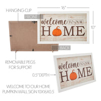 Welcome To Our Home Pumpkin Wall Sign 10x16 - The Fox Decor