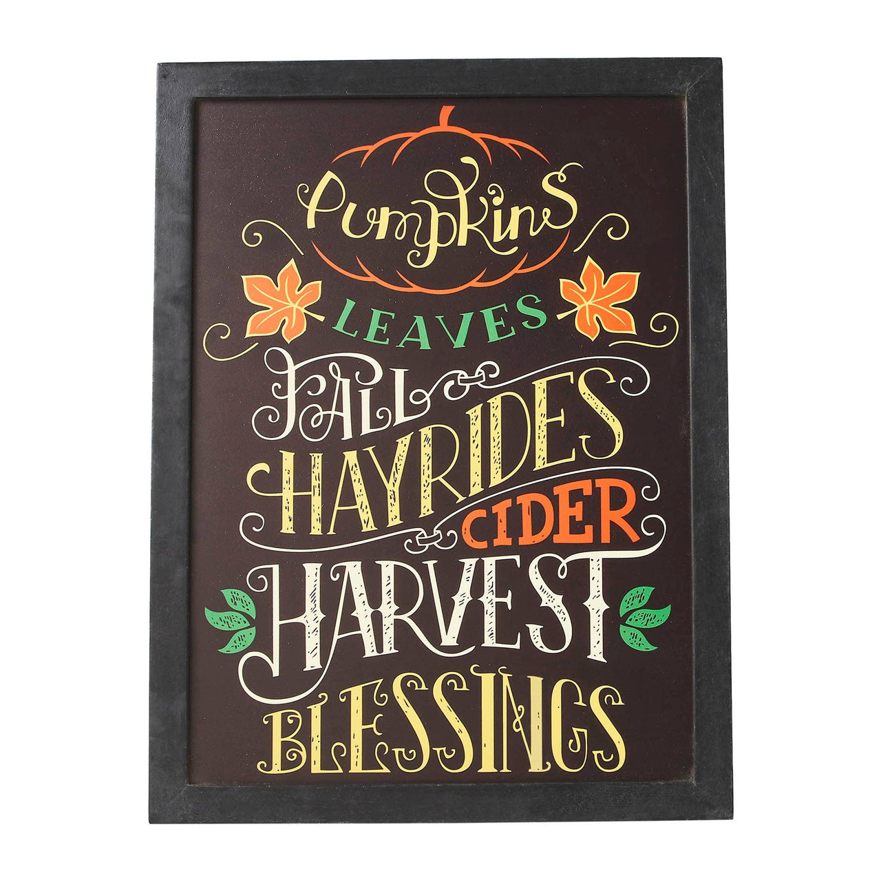 Harvest Blessings Phrases Black Border Wall Sign 16x12 - The Fox Decor