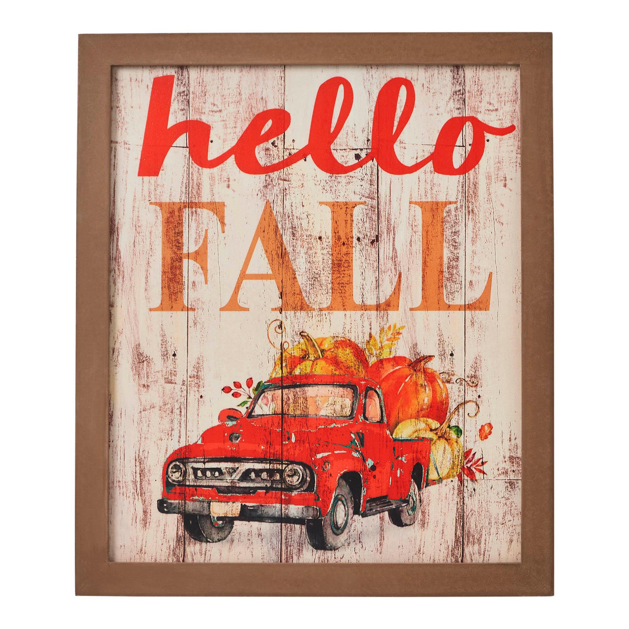 Shiplap Hello Fall Red Truck Wall Sign 13x11 VHC Brands - The Fox Decor