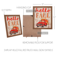 Thumbnail for Shiplap Hello Fall Red Truck Wall Sign 13x11 VHC Brands - The Fox Decor