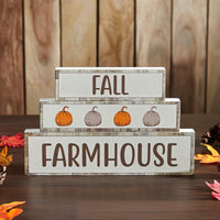 Thumbnail for Fall Farmhouse Pumpkins Block Sign Set of 3 Sizes - The Fox Decor