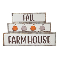 Thumbnail for Fall Farmhouse Pumpkins Block Sign Set of 3 Sizes - The Fox Decor