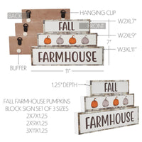 Thumbnail for Fall Farmhouse Pumpkins Block Sign Set of 3 Sizes - The Fox Decor