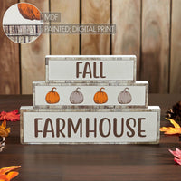 Thumbnail for Fall Farmhouse Pumpkins Block Sign Set of 3 Sizes - The Fox Decor