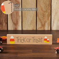 Trick Or Treat Candy Corn MDF Sign 2.75x13x1 - The Fox Decor