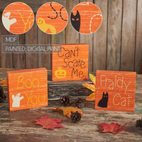 Thumbnail for Boo You Can't Scare Me Fraidy Cat MDF Blocks Set of 3 5x5x1 - The Fox Decor