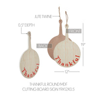 Thankful Round MDF Cutting Board Sign 19x12 - The Fox Decor