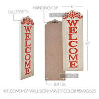 Welcome MDF Wall Sign Harvest Color 18x6 - The Fox Decor