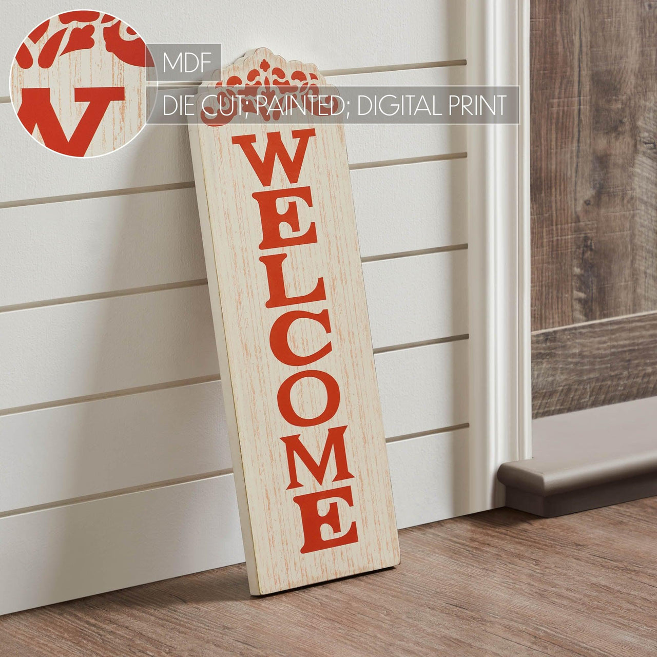 Welcome MDF Wall Sign Harvest Color 18x6 - The Fox Decor