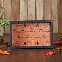 Thumbnail for Count Your Many Blessings Vine Prim Stars MDF Wall Sign 9x14x1.5 - The Fox Decor