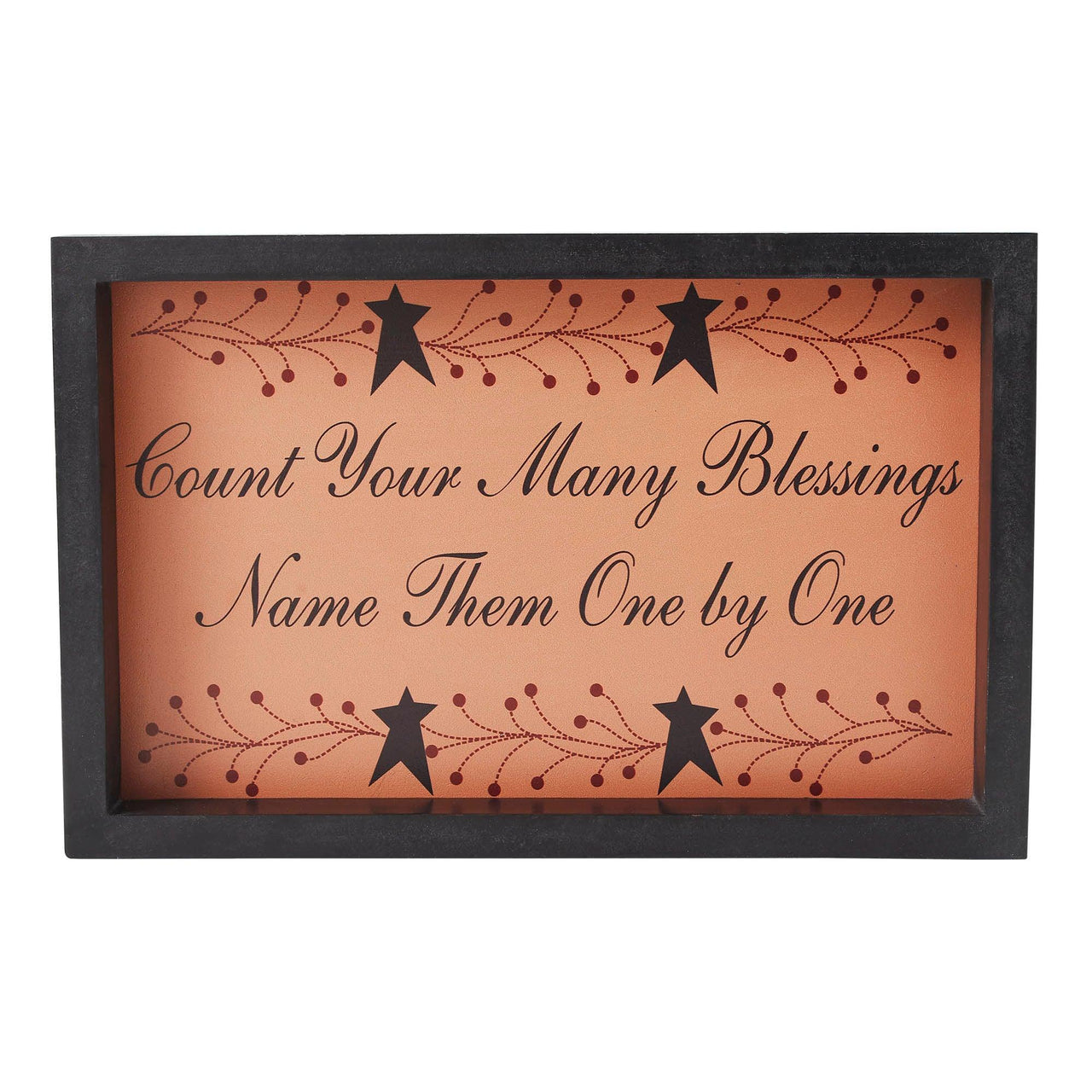 Count Your Many Blessings Vine Prim Stars MDF Wall Sign 9x14x1.5 - The Fox Decor