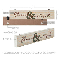 Blessed & Bountiful Cream Base MDF Sign 3x14 - The Fox Decor