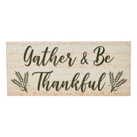 Gather & Be Thankful Wheat Stalks MDF Sign 7x16 - The Fox Decor