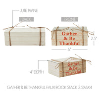 Thumbnail for Gather & Be Thankful Faux Book Stack 2.5x6x4 - The Fox Decor