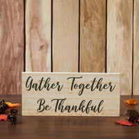 Gather Together Be Thankful Green on Cream Base MDF Sign 7x16 - The Fox Decor