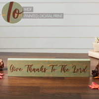 Give Thanks To The Lord Green Base MDF Sign 3x14 - The Fox Decor