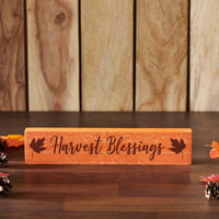 Thumbnail for Harvest Blessings Fall Leaves MDF Sign 2.75x13 - The Fox Decor