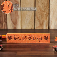 Thumbnail for Harvest Blessings Fall Leaves MDF Sign 2.75x13 - The Fox Decor