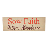 Sow Faith Gather Abundance Green Base MDF Sign 5x15 - The Fox Decor