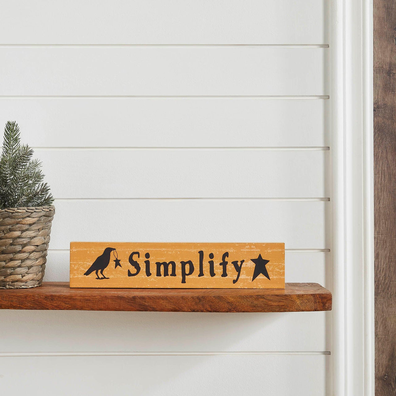 Simplify Prim Stars w/ Raven Mustard Base MDF Sign 2.75x13 - The Fox Decor