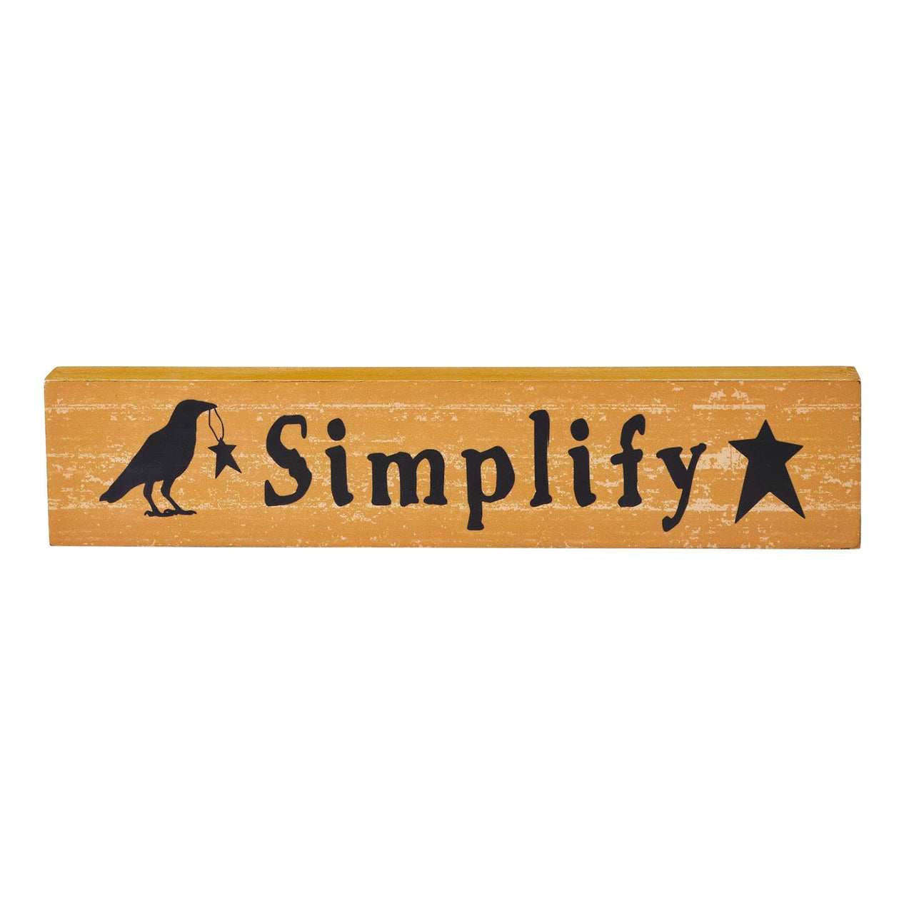 Simplify Prim Stars w/ Raven Mustard Base MDF Sign 2.75x13 - The Fox Decor